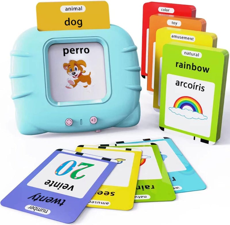 Lapare Store Spanish and English Bilingual Audible Flash Cards Toy with Music, Learn Spanish and English for Kids, Niñas, Niños, Bebes - Image 1